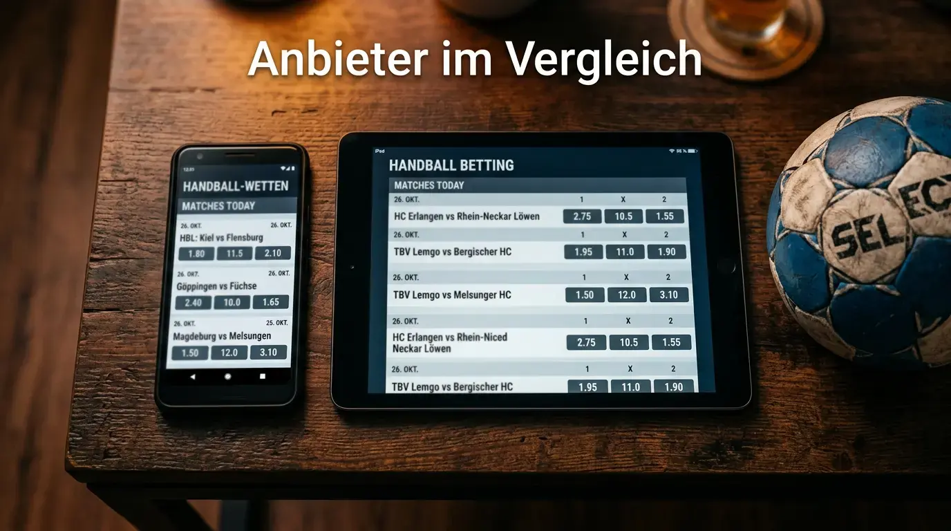 Handball Wettanbieter Vergleich 2026 - Quoten, Lizenzen und Auswahlkriterien